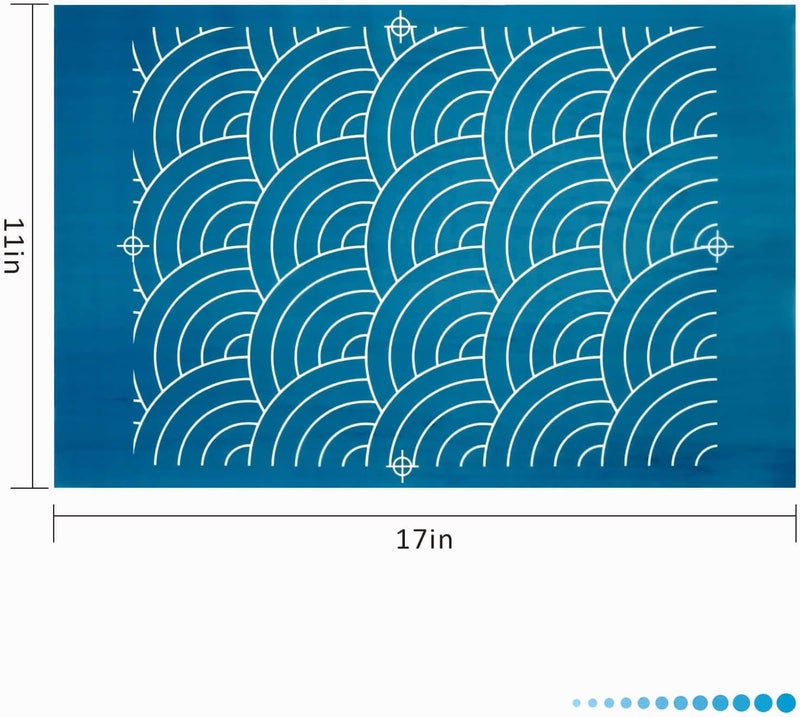 Monipair Large Reusable Line Stencil for Chalk Roller - Ocean Waves - Edge to Edge Stencil,Continuous Line Template for Free Motion Quilting,Domestic Machine Quilting,Hand Quilting,Long-Arm Quilting(88018) - Image 2